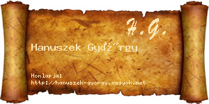 Hanuszek György névjegykártya